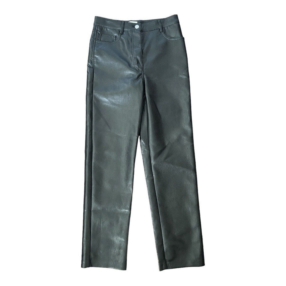 Wilfred Pants Women 6 Black The Melina Vegan Leather High Rise Straight Aritzia